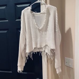 VICI “Tainted Love” white off the shoulder sweater